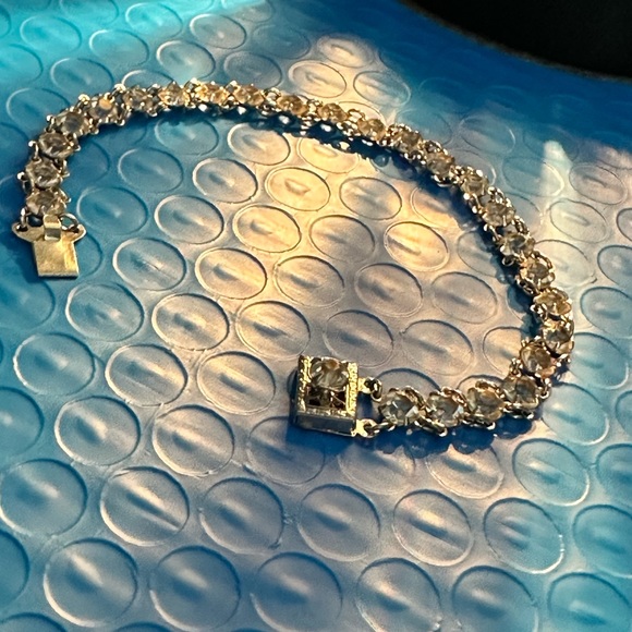 Silver & Crystal Tennis Bracelet - Picture 4 of 6